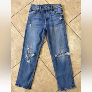 Mother the Tomcat Jeans Women Sz 26 Distressed, Play Like a Pirate Wash